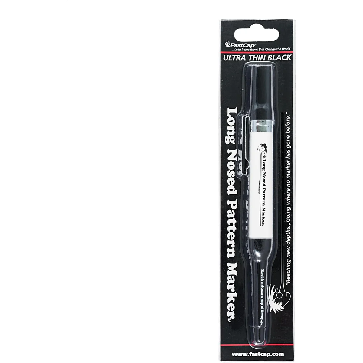 FastCap Long Nose 0.9mm Ultra Thin Black Permanent Marker with 1-1/2 in. Reach (LONG NOSE THIN)