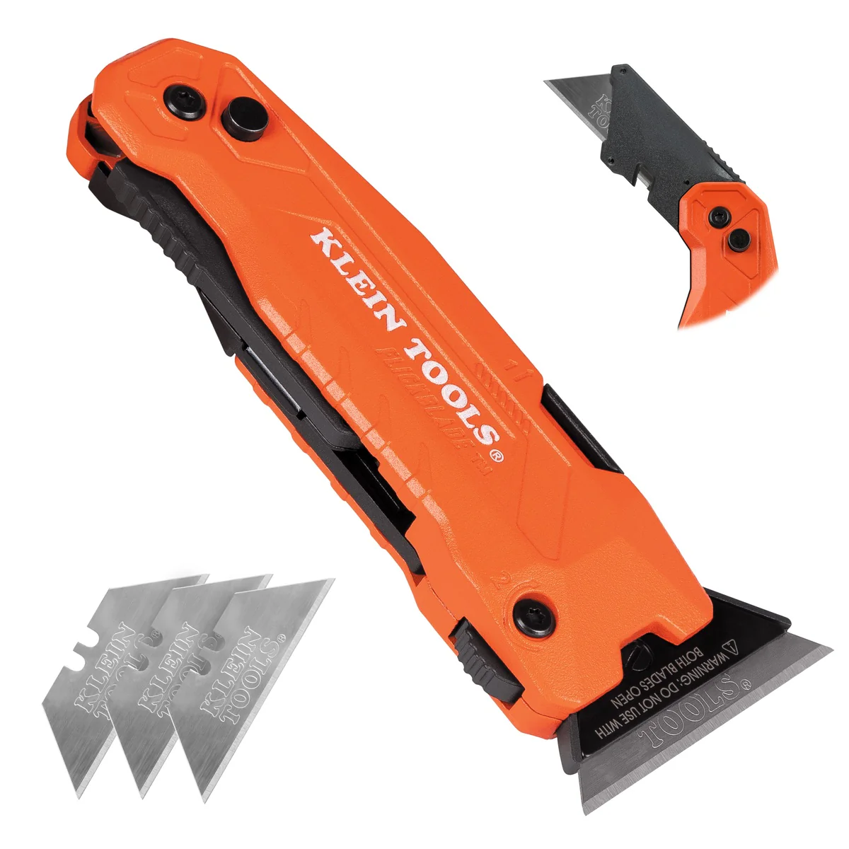 Klein FLICKBLADE 2-in-1 Utility Knife/Scraper with Blade Storage (44306) - Image 1