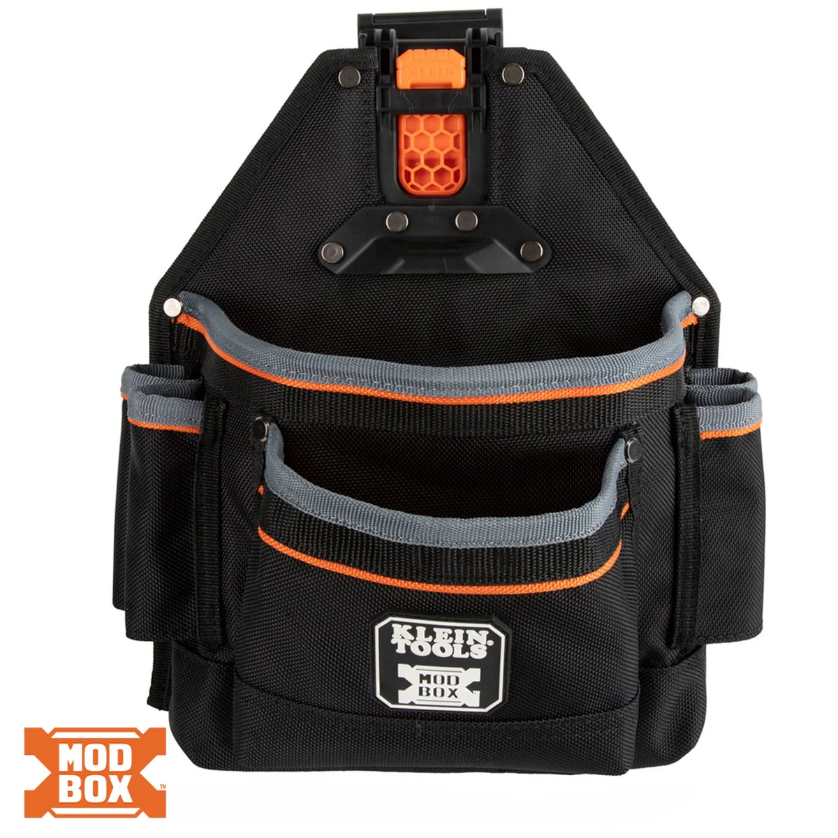 Klein MODbox 9-Pocket Tool and Parts Pouch with Belt Clip, Black (55835MB) - Image 1
