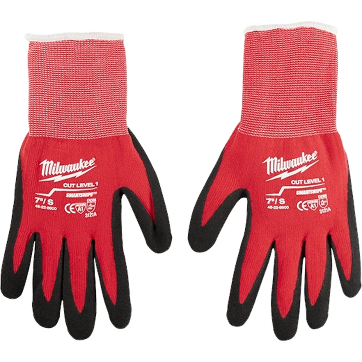 Milwaukee Cut Level 1 Nitrile Dipped Work Gloves, X-Large Red with SMARTSWIPE Touchscreen Compatibility (48-22-8903) - Image 1