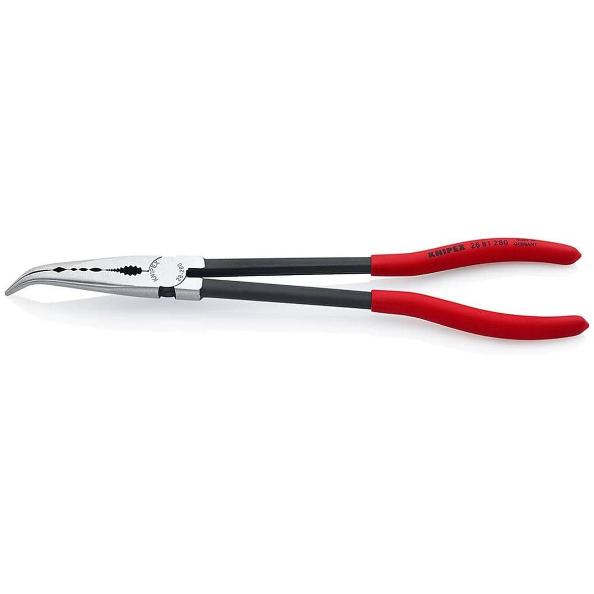 KNIPEX 11-in. Angled Long Nose Pliers for Hard-to-Reach Areas (28 81 280 SBA) - Image 1