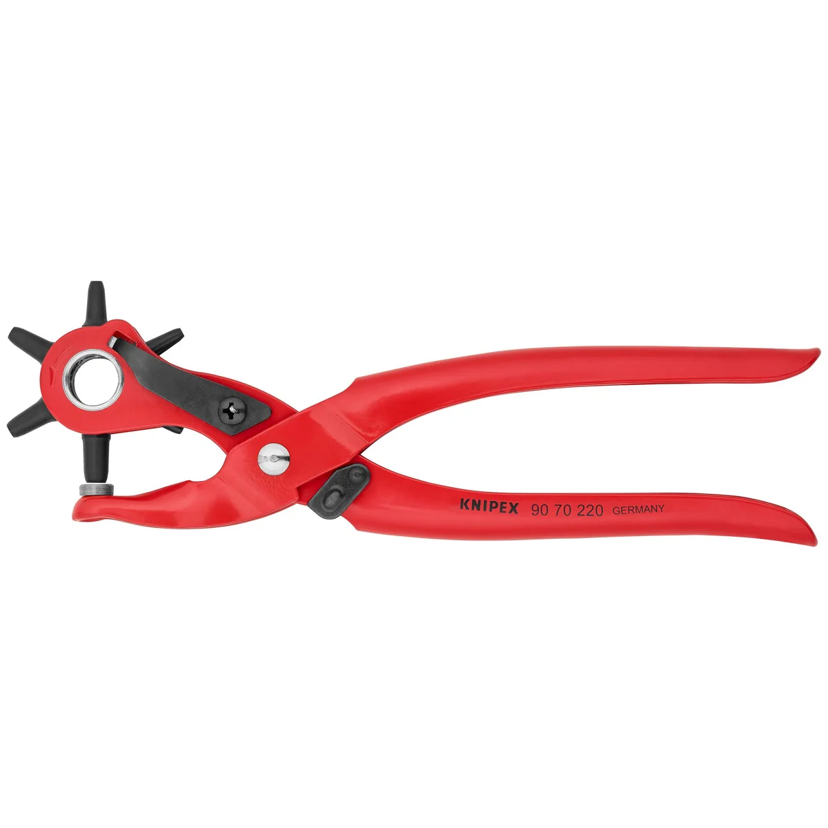 Knipex 8-3/4-in. Revolving Punch Pliers with 6 Interchangeable Punches for Leather, Textiles and Plastic (90 70 220) - Image 1