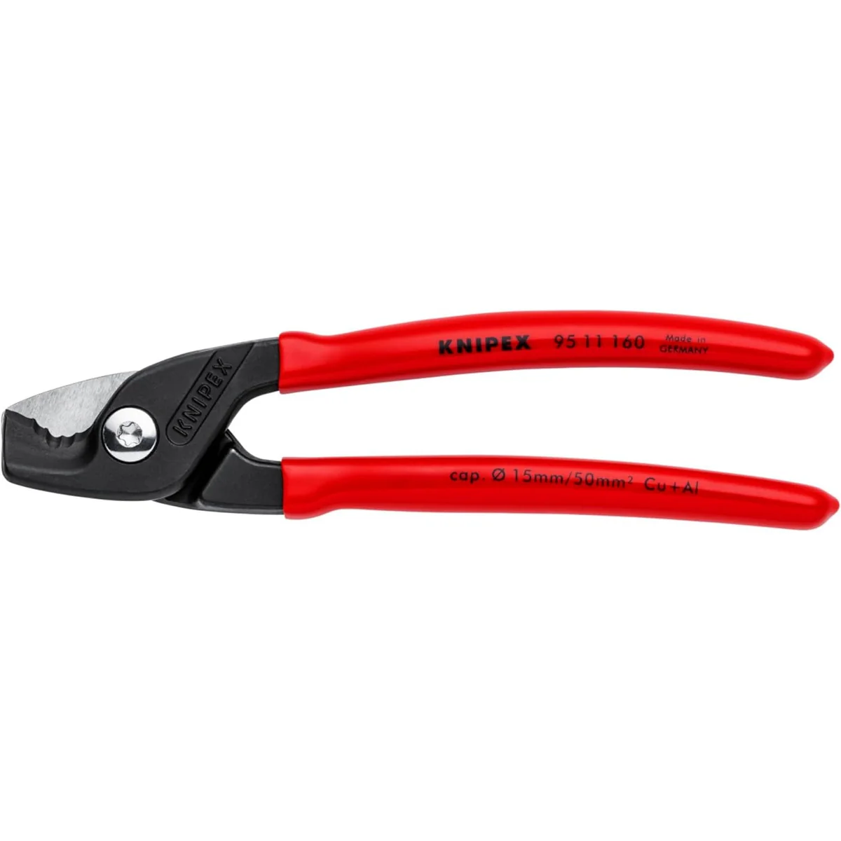Knipex 6-1/4 in. StepCut Cable Shears with Plastic Coated Handles (95 11 160 SBA)