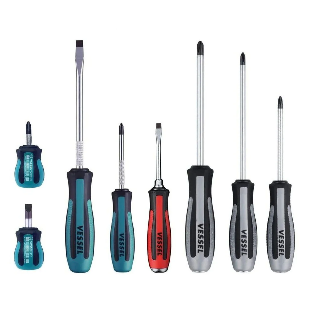 Vessel MEGADORA IMPACTA 8-Piece Assorted Screwdriver Set with EVA Tray (980MIXEVA) - Image 1
