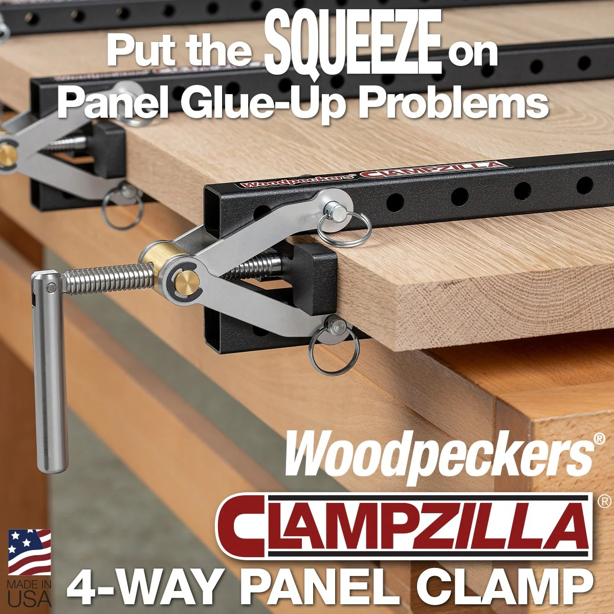 Woodpeckers ClampZILLA 3.0 50-in. 4-Way Panel Clamp for Glue-Ups (CLPZ-50-1-22) - Image 1