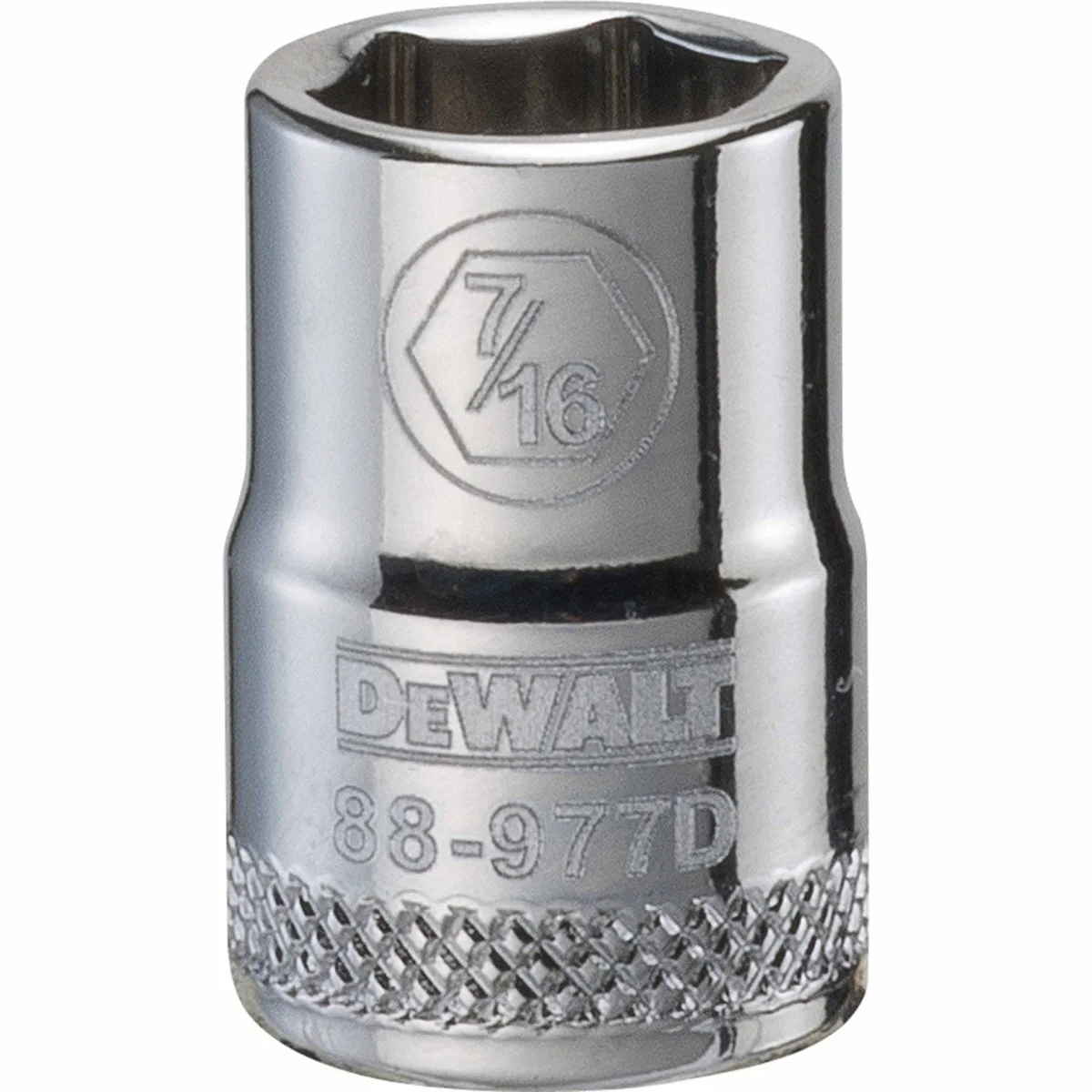 DEWALT 3/8-in. Drive 7/16-in. 6-Point Socket, SAE, Chrome Vanadium (DWMT88977OSP) - Image 1