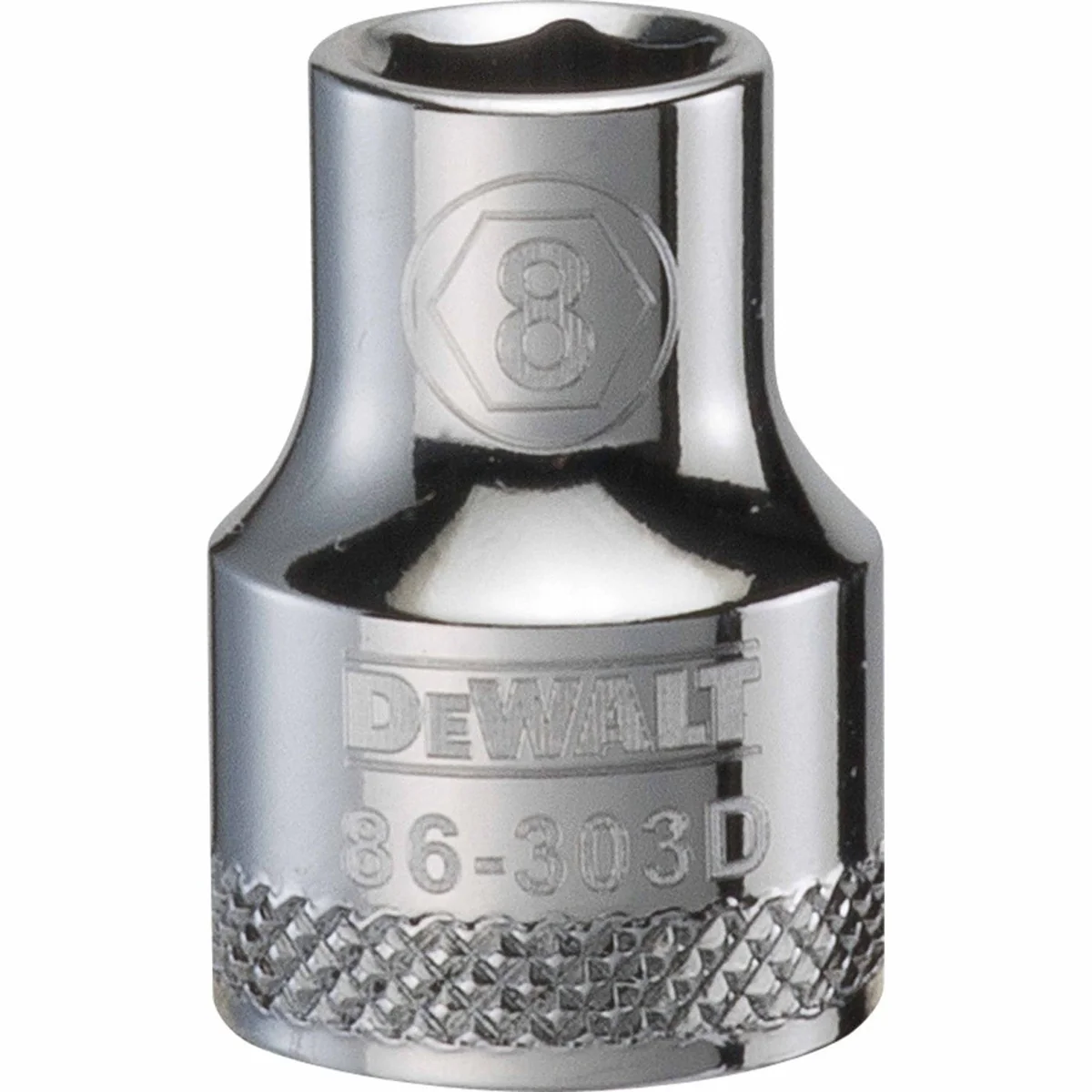 DeWalt 3/8-in. Drive 8 mm 6-Point Socket with Knurled Ring (DWMT86303OSP) - Image 1
