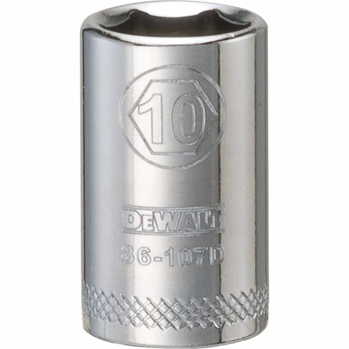 DEWALT 1/4 in. Drive 10 mm 6-Point Socket with Knurled Ring (DWMT86107OSP) - Image 1