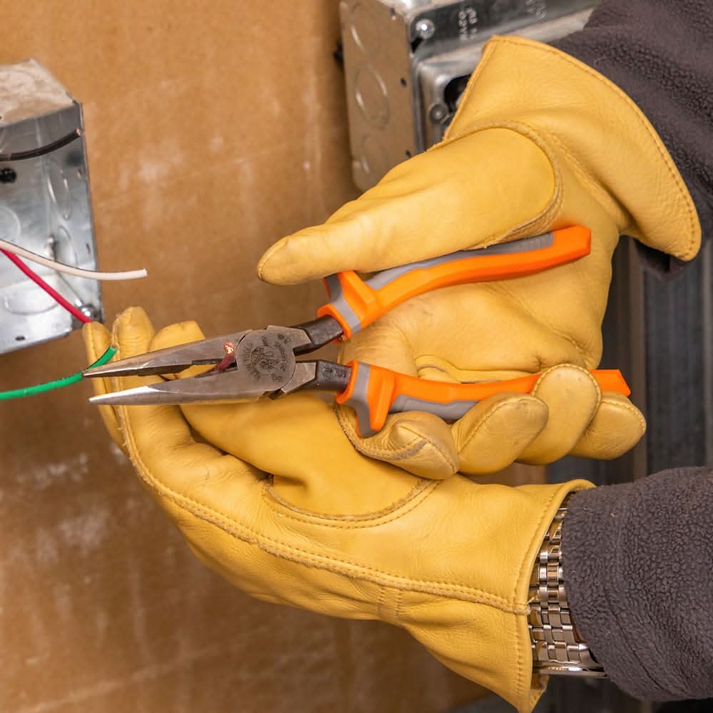 Klein Tools 2038RINS Pliers, Long Nose Side-Cutters, Insulated, 8-Inch - Image 3