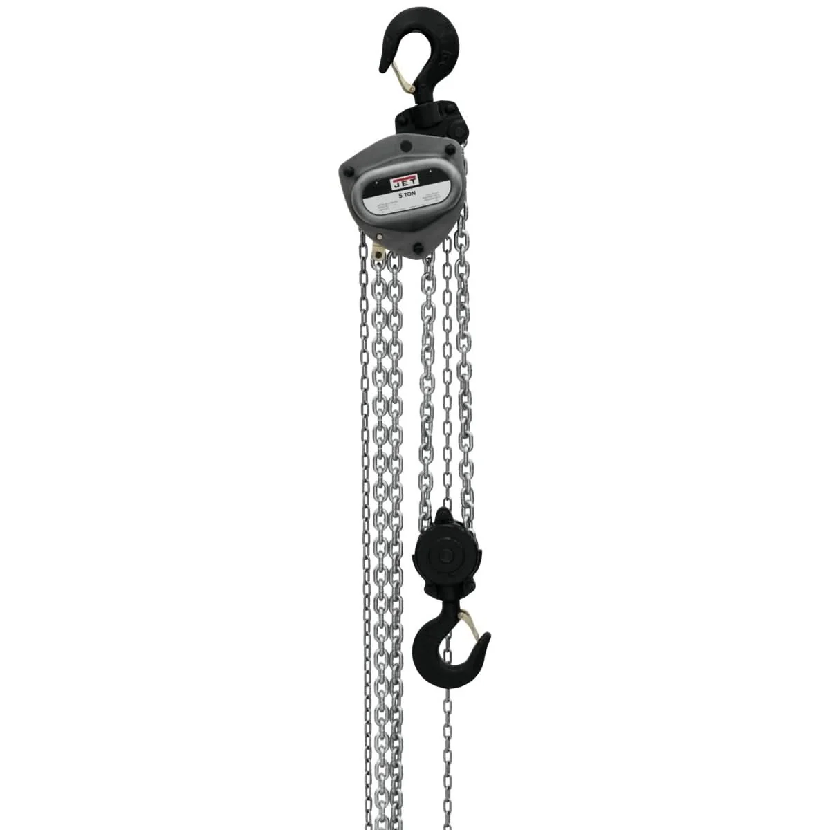 JET 208130 L-100-500WO-30, 5-Ton Hand Chain Hoist With 30-Foot Lift & Overload Protection - Image 1