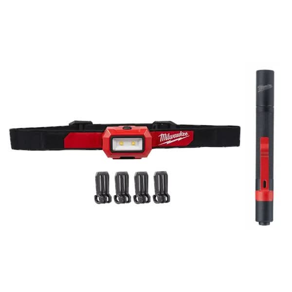 Milwaukee 2103PEN 350 Lumen Alkaline Flood Headlamp & 100 Lumen Penlight Kit - Image 1