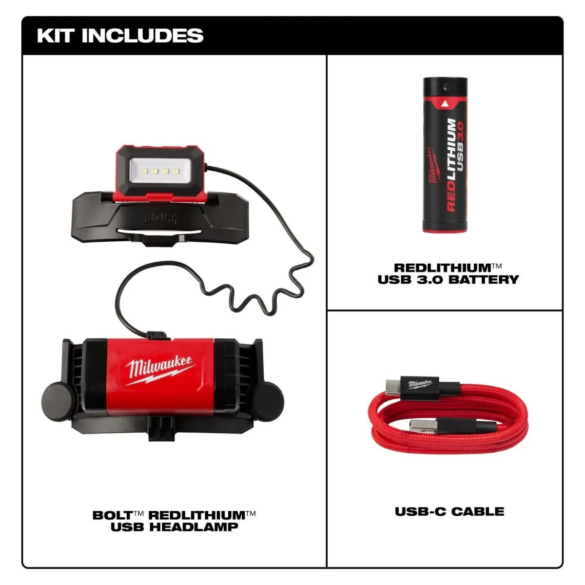 Milwaukee 2118-21 BOLT REDLITHIUM USB 600-Lumen Headlamp - Image 3