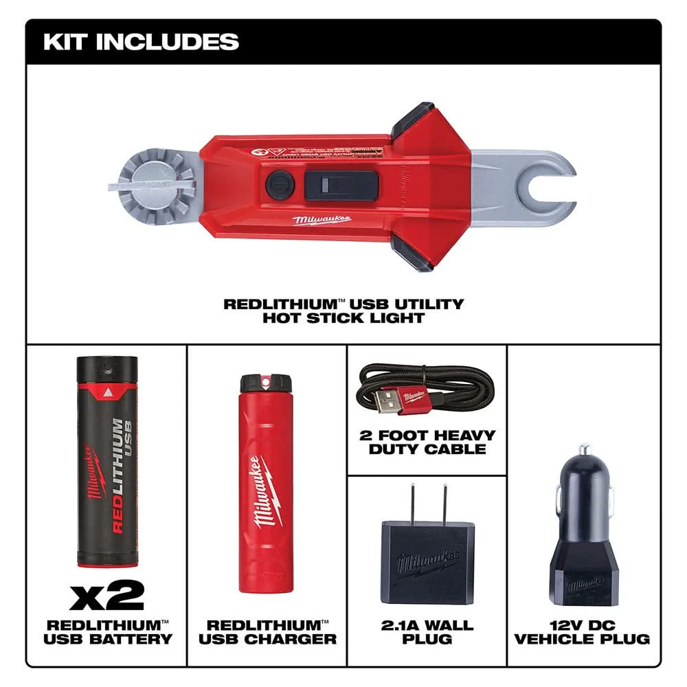 Milwaukee 2119-22 REDLITHIUM USB 350-Lumen Utility Hot Stick Light - Image 2