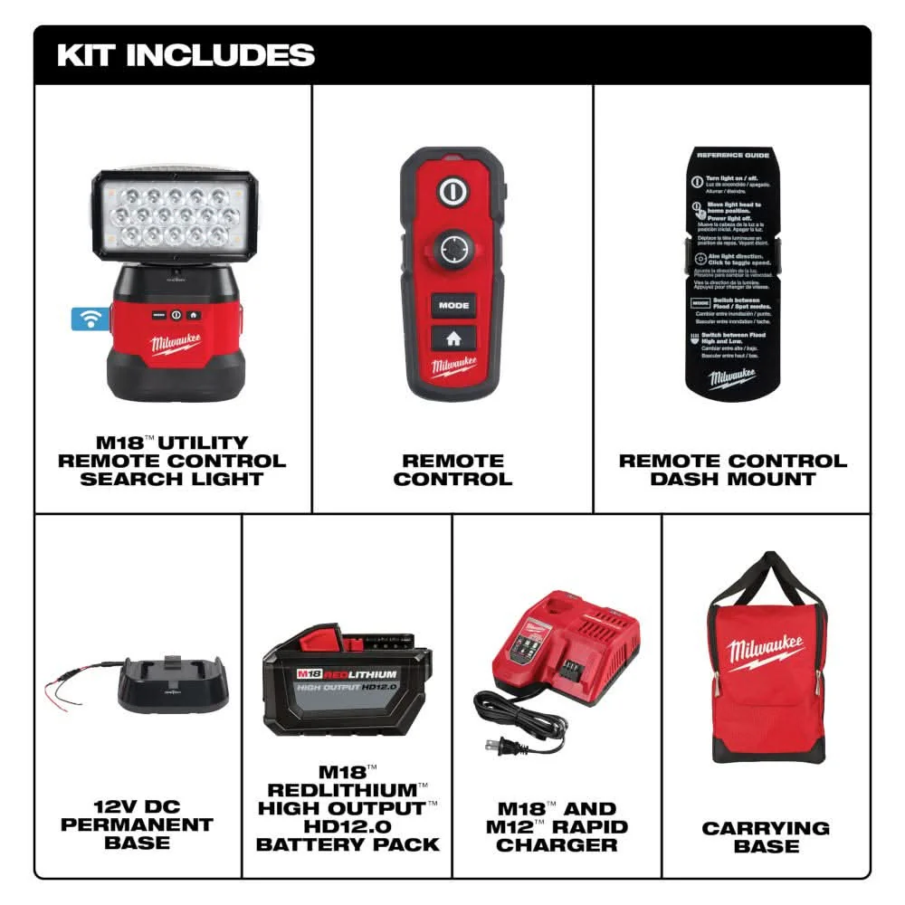 Milwaukee 2123-21HD M18 Utility Remote Control Search Light Kit - Image 2