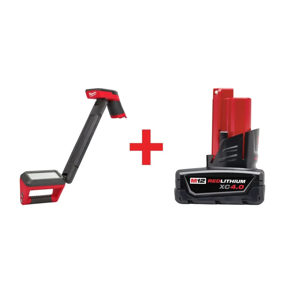Milwaukee M12 Underbody 1,200-Lumen Articulating Light with M12 REDLITHIUM XC 4.0Ah Battery - Image 1