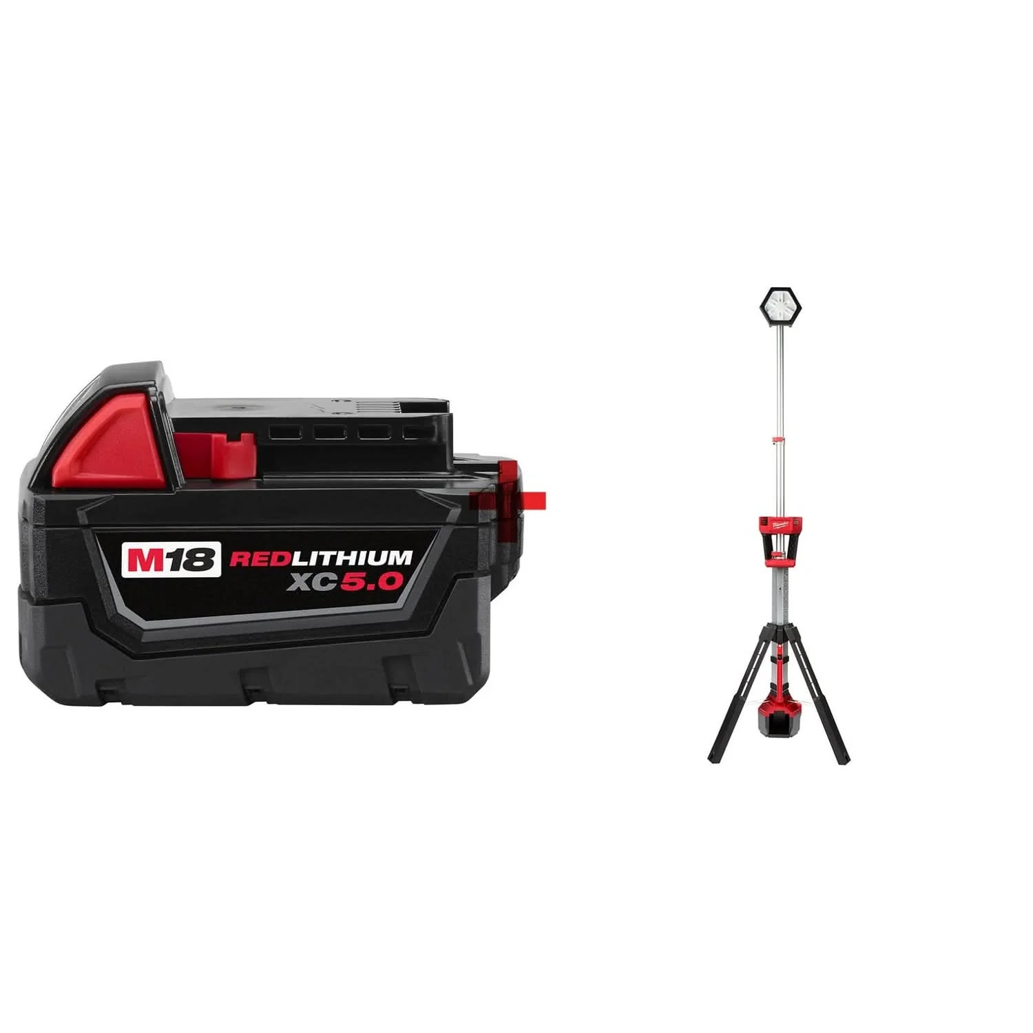 Milwaukee M18 Cordless / Corded ROCKET 2500-Lumen Tower Light and 5.0Ah Battery Pack - Image 1