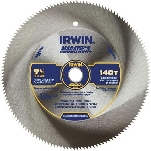 Irwin 21440PTL-IRWIN MARATHON 140-Tooth Carbide General Purpose Circular Saw Blade, 7-1/4" - Image 1