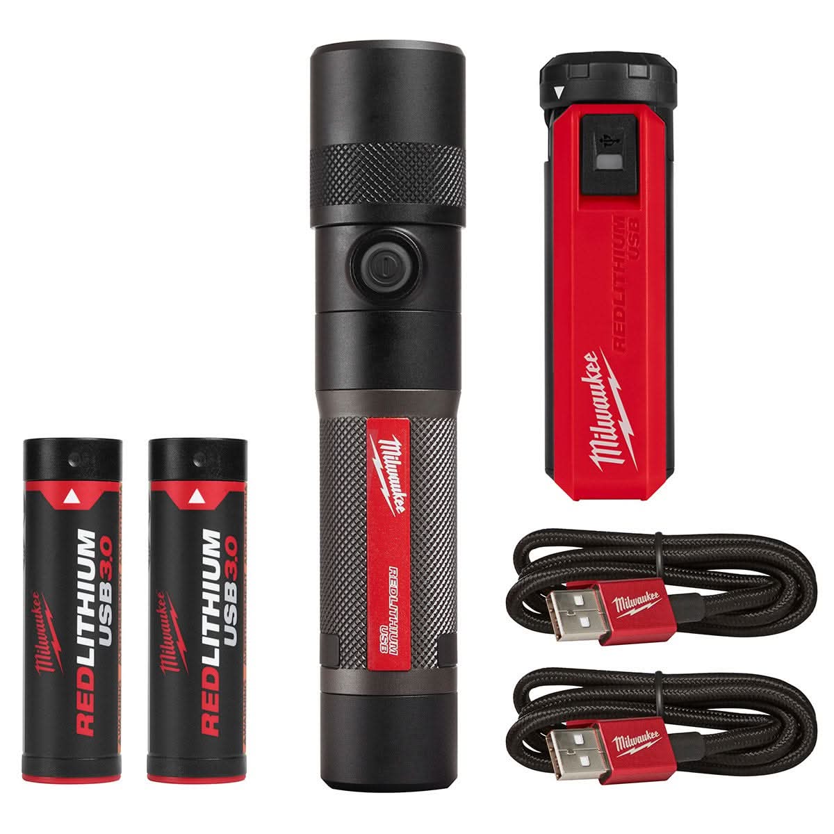 Milwaukee REDLITHIUM USB 1,100-Lumen Flashlight and Portable Power Source Kit - Image 1