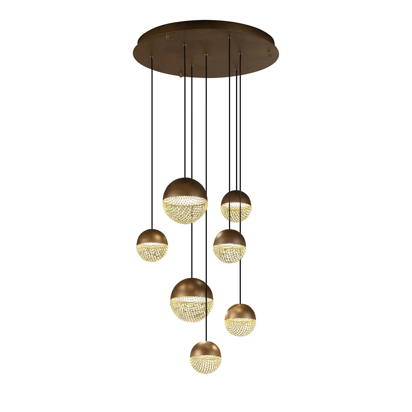 MASIERO | IGLU PATINATED BRONZE 7-LIGHT ROUND CHANDELIER | ,380.00