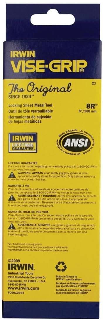Irwin 23 VISE-GRIP 8R Original Locking Sheet Metal Tool 8-in. - Image 3