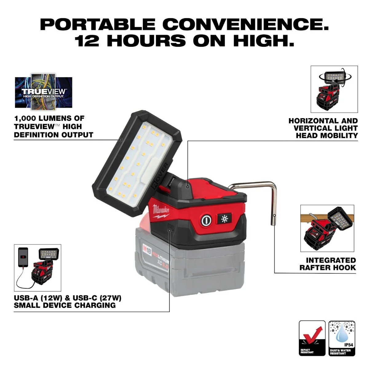 Milwaukee PROMO 2359-20 M18 ROVER Compact Folding Flood Light (PROMO) - Image 2