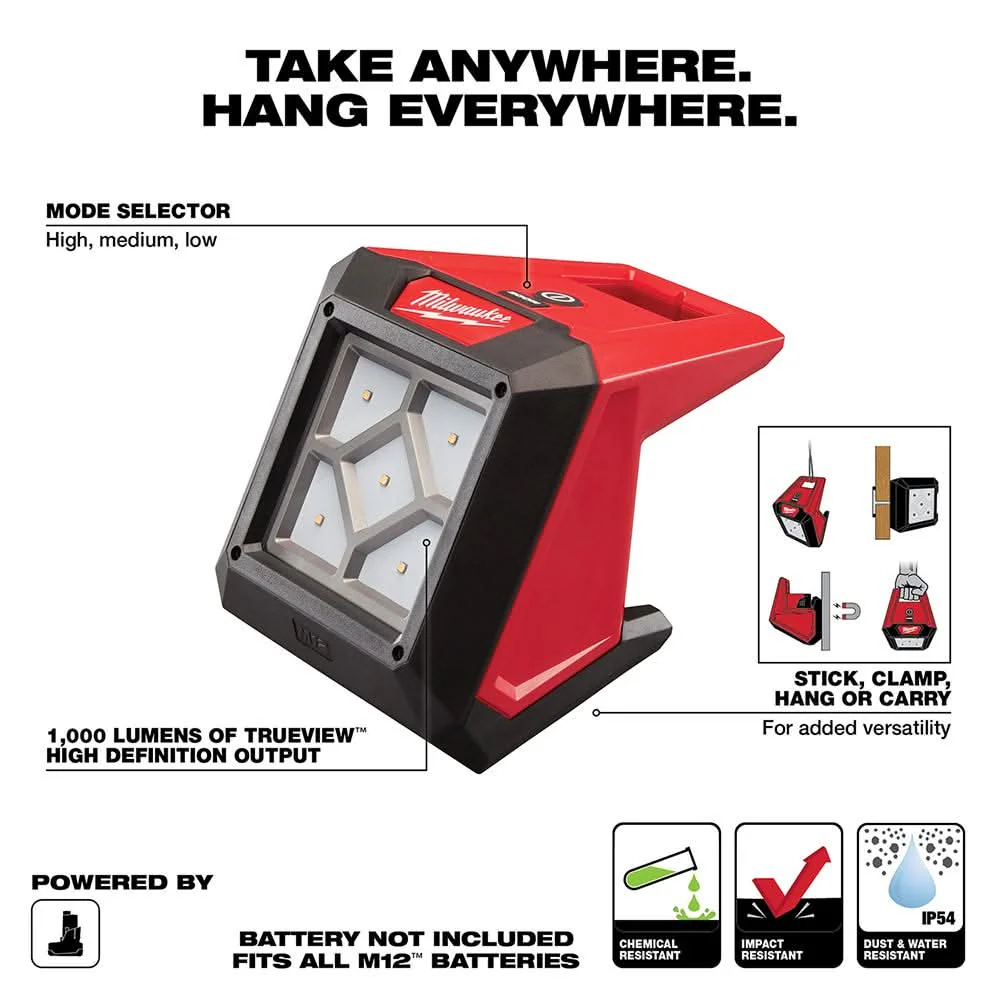Milwaukee 2364-20 M12 Compact Flood Light - Image 2