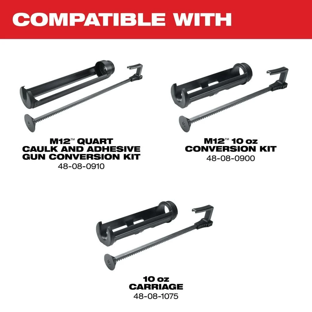 Milwaukee 2441-20 M12 10oz. Caulk and Adhesive Gun Bare Tool - Image 2