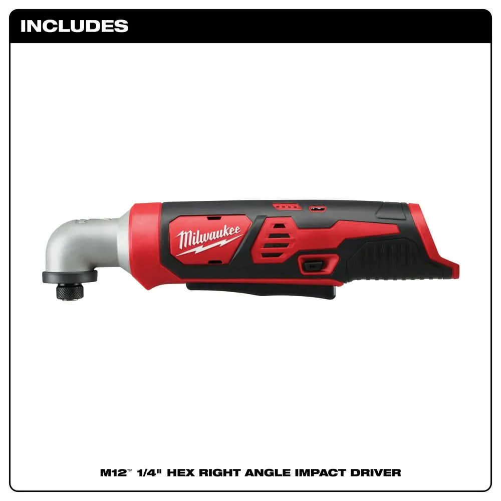Milwaukee 2467-20 M12 1/4" Hex Right Angle Impact Driver, Tool Only - Image 2