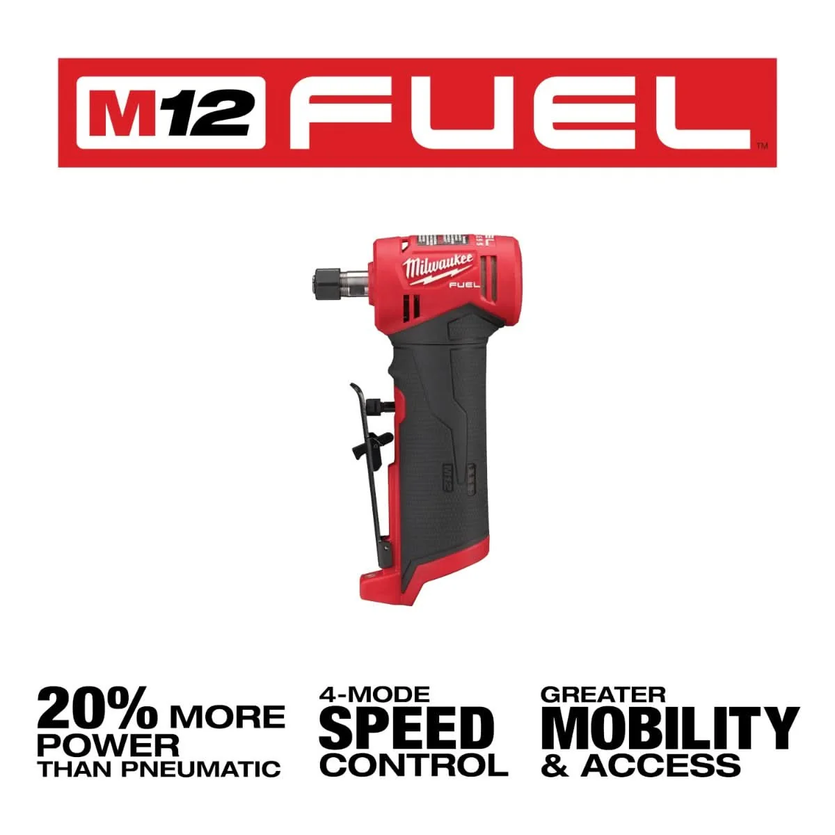 Milwaukee 2485 M12 FUEL Brushless Right Angle Die Grinder w/ CP 2.5Ah Battery - Image 2