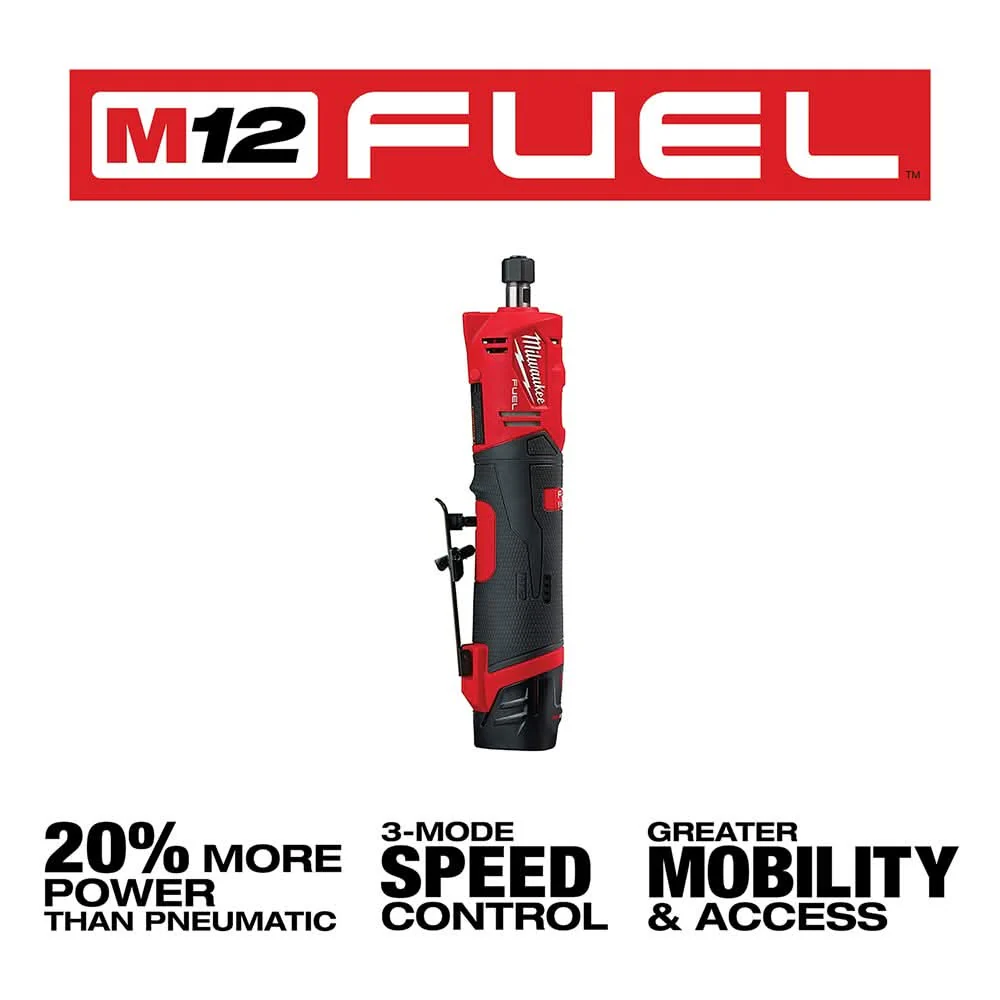 Milwaukee 2486-22 M12 FUEL Brushless Straight Die Grinder 2.0Ah Kit - Image 3