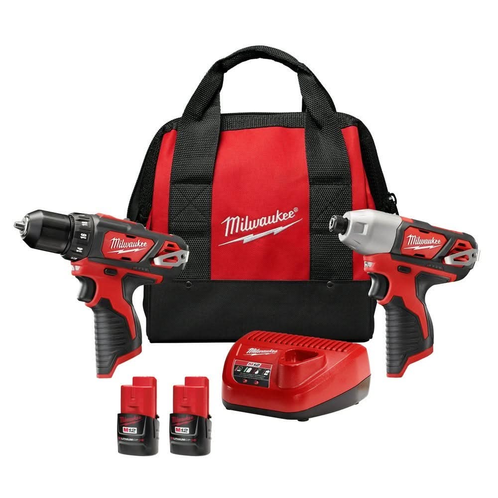 Milwaukee M12 Cordless 2-Tool Combo 1.5Ah Kit with SHOCKWAVE RED HELIX Titanium 23-Piece Drill Bit Set - Image 2