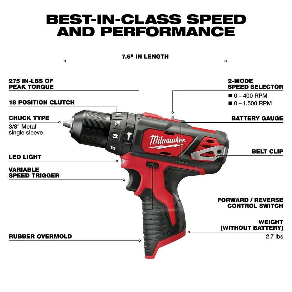 Milwaukee 2497-22 M12 Cordless 2-Tool Combo Kit - Image 3