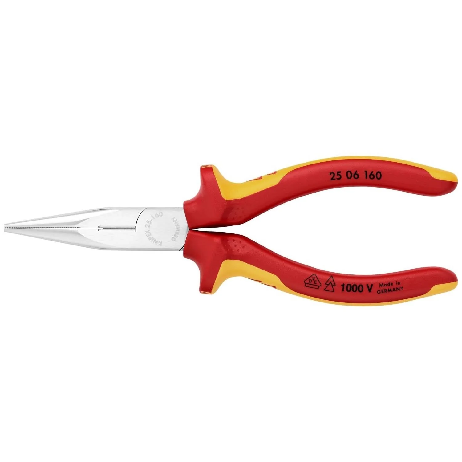 Knipex 25 06 160 Long Nose Pliers with Cutter-1000V Insulated - Image 1