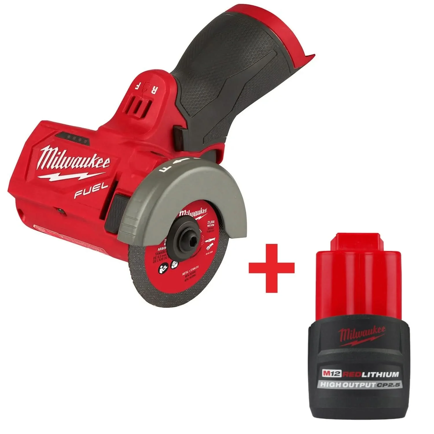 Milwaukee M12 FUEL 3 in. Compact Cut Off Tool with M12 REDLITHIUM HIGH OUTPUT CP 2.5Ah Battery Pack - Image 1