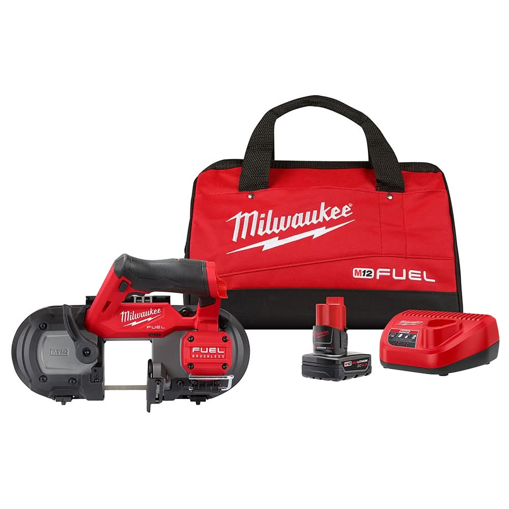 Milwaukee M12 FUEL Compact Band Saw 4.0Ah Kit with Blade 3-Pack and Reamer Attachment - Image 2