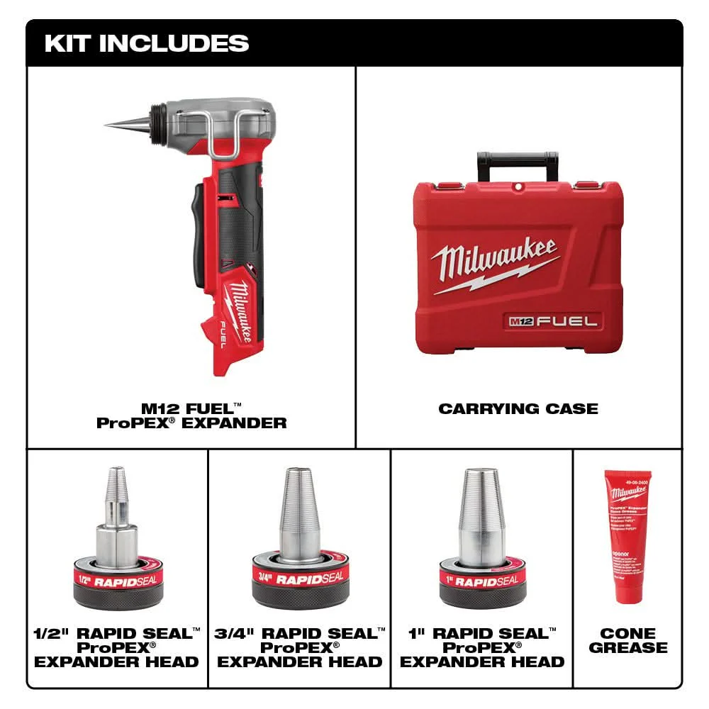 Milwaukee 2532-20 M12 FUEL ProPEX Expander with 1/2-1-Inch RAPID SEAL ProPEX Expander Head, Tool Only - Image 2