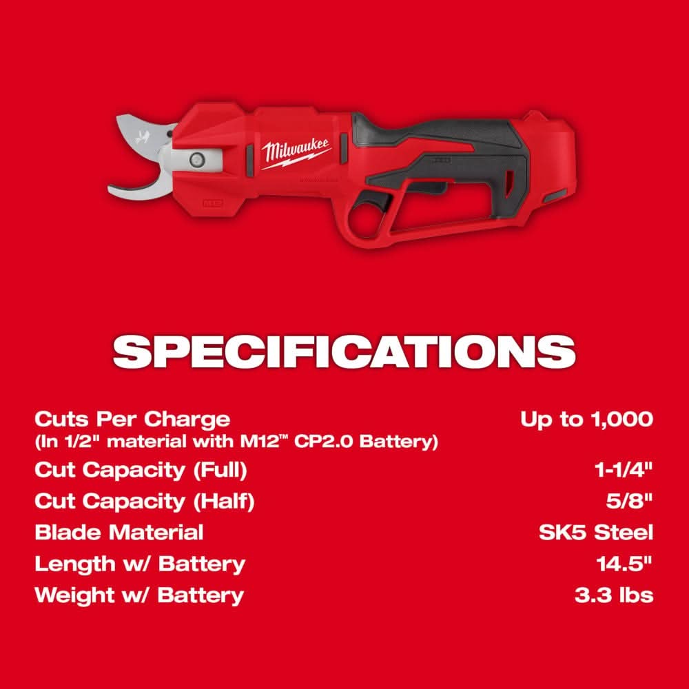 Milwaukee 2534-20 M12 Brushless Pruning Shears - Image 3