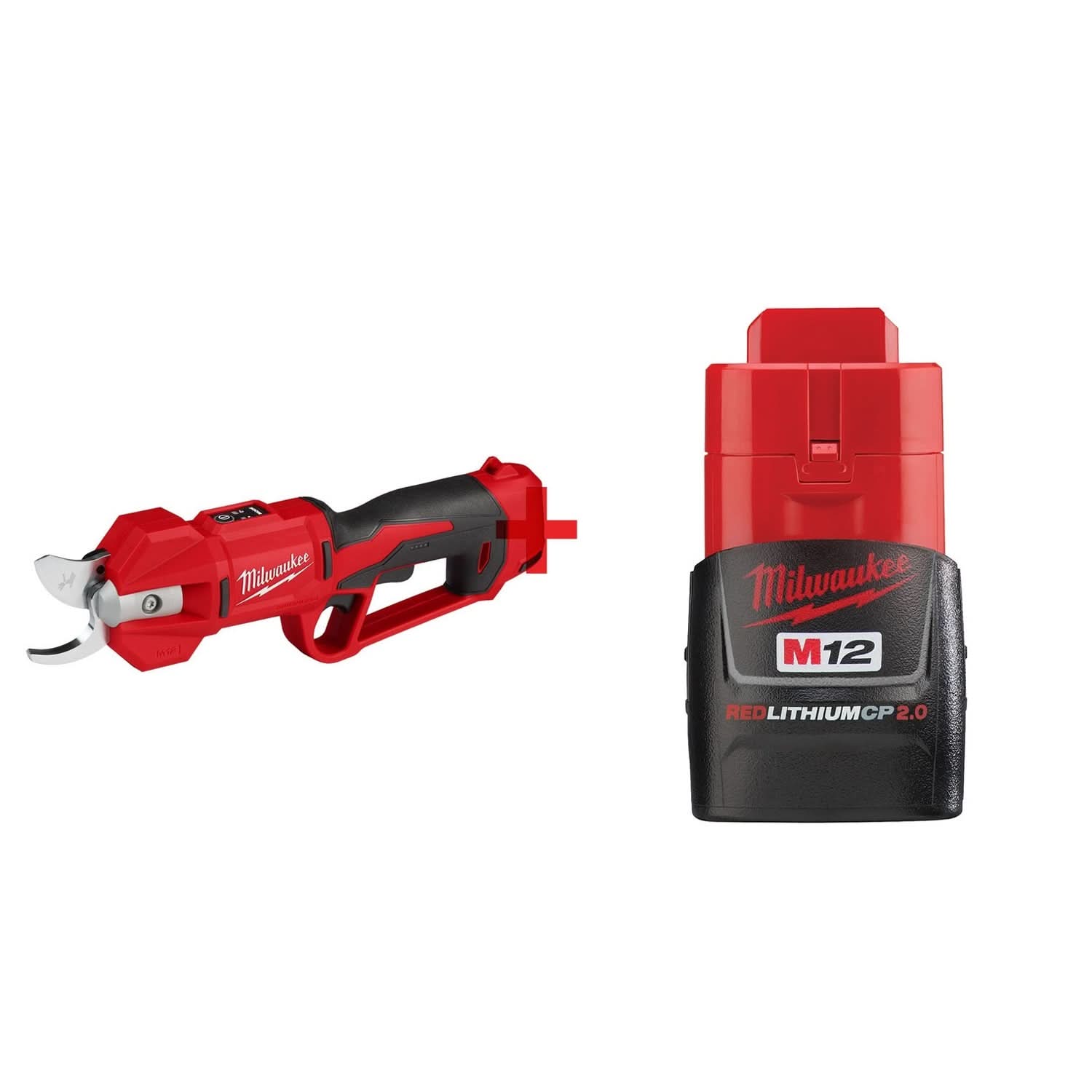 Milwaukee M12 Brushless Pruning Shears and 2.0Ah Compact Battery Kit - Image 1