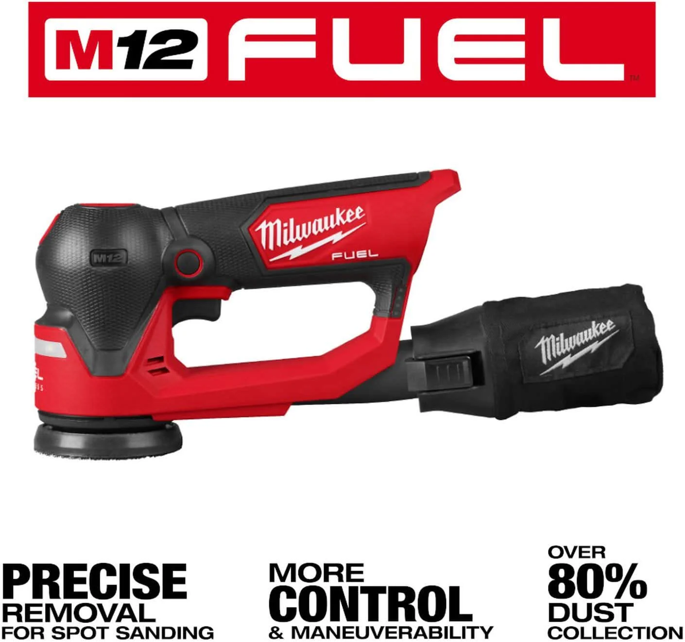 Milwaukee 2535-20 M12 FUEL 3 in. Random Orbital Detail Sander, Tool Only - Image 3