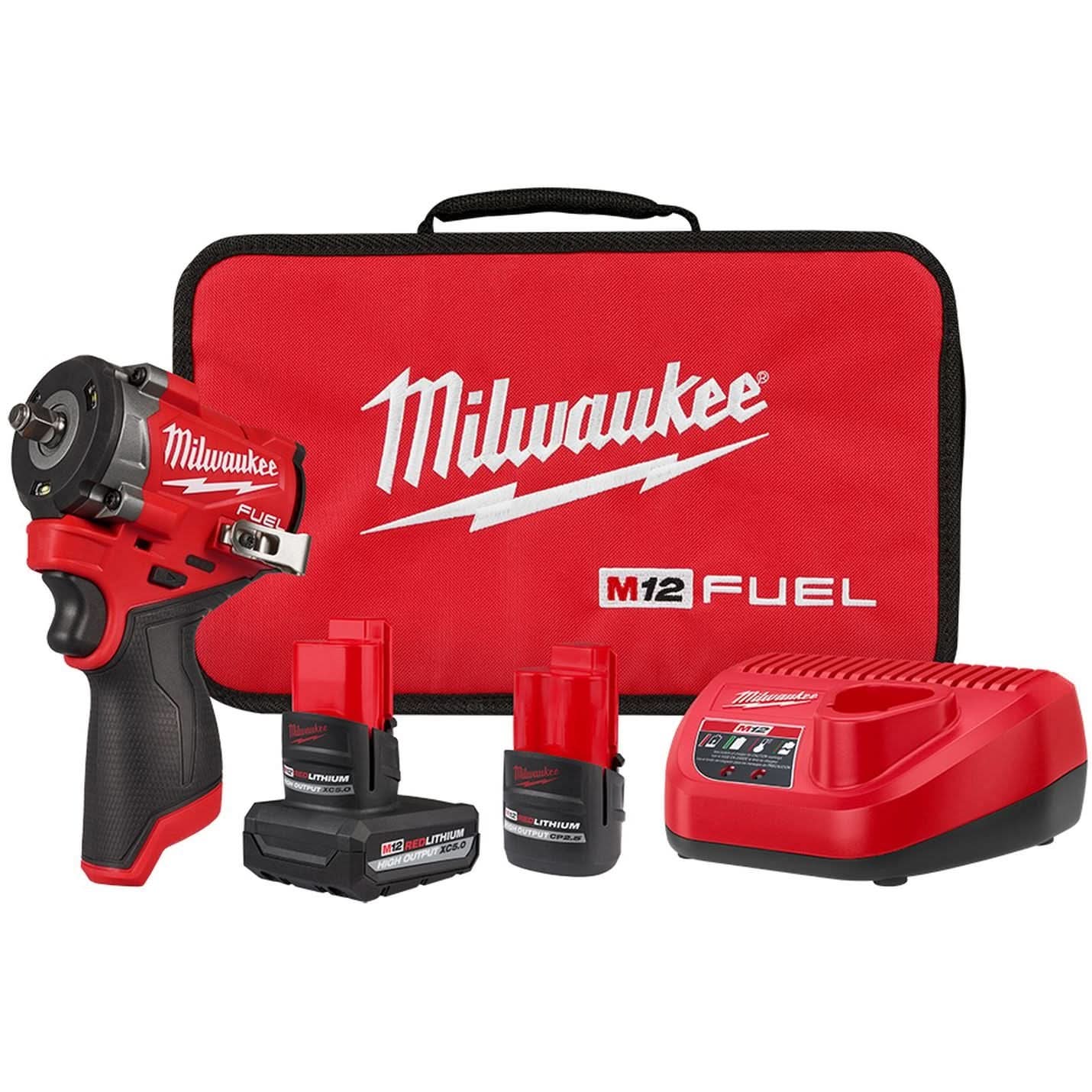 Milwaukee 2562-22 M12 FUEL Stubby 3/8-in. Impact Wrench 5.0Ah Kit