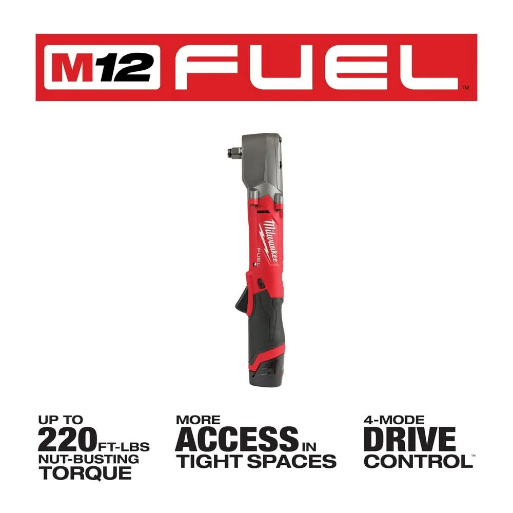 Milwaukee 2565-22 M12 FUEL 1/2-Inch Right Angle Impact Wrench 2.0Ah Kit - Image 3