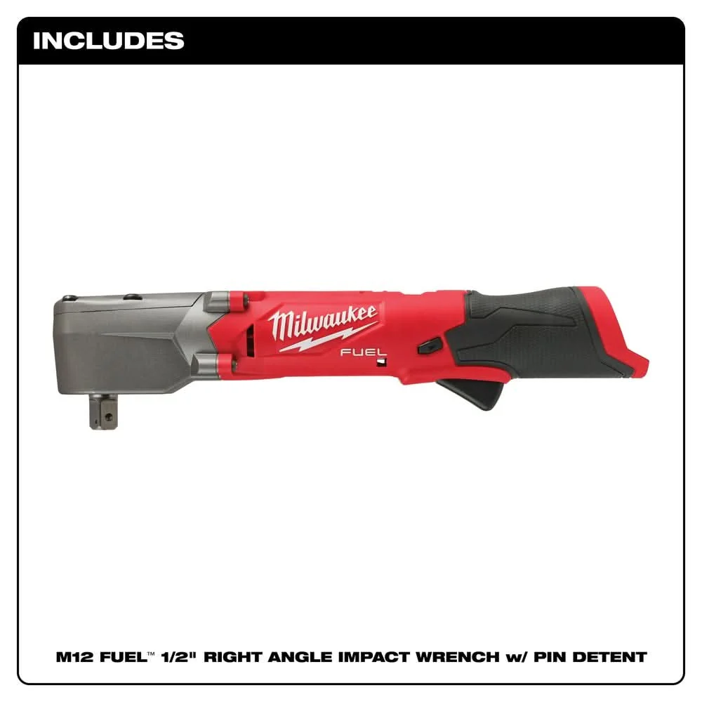 Milwaukee 2565P-20 M12 FUEL 1/2" Right Angle Impact Wrench w/ Pin Detent, Tool Only - Image 2