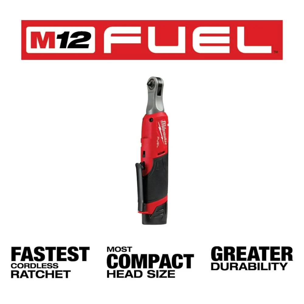 Milwaukee 2566-22 M12 FUEL 1/4-Inch High Speed Ratchet 2.0Ah Kit - Image 3
