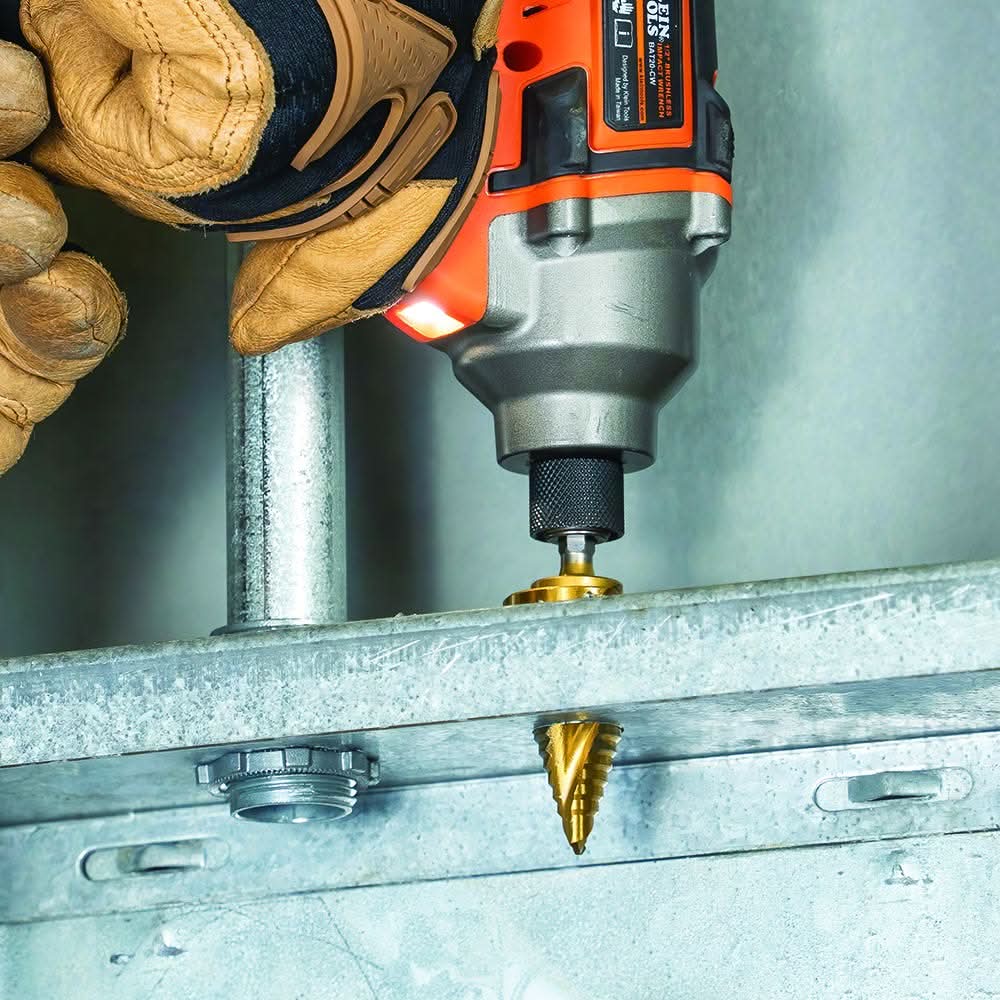 Klein Tools 25951 Step Bit Kit, Spiral Double-Fluted, VACO, 3-Piece - Image 3