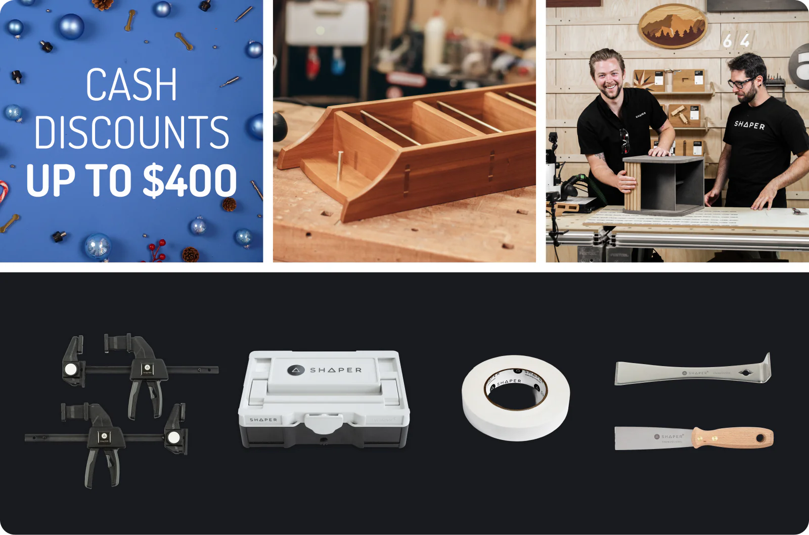 PROMO Shaper Shop Package [Includes: Reversible clamps, prybar, scraper, Shaper tape, two training classes & 9 plans](PROMO)
