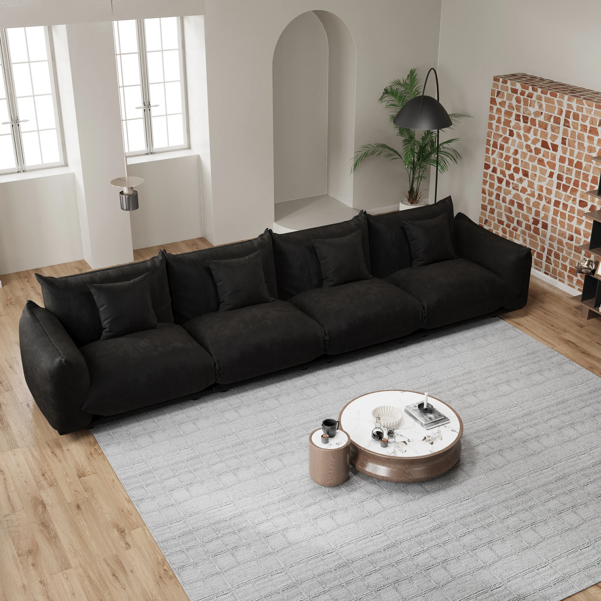 Advwin Modern Minimalist Chenille Modular Sectional Sofa - Image 2