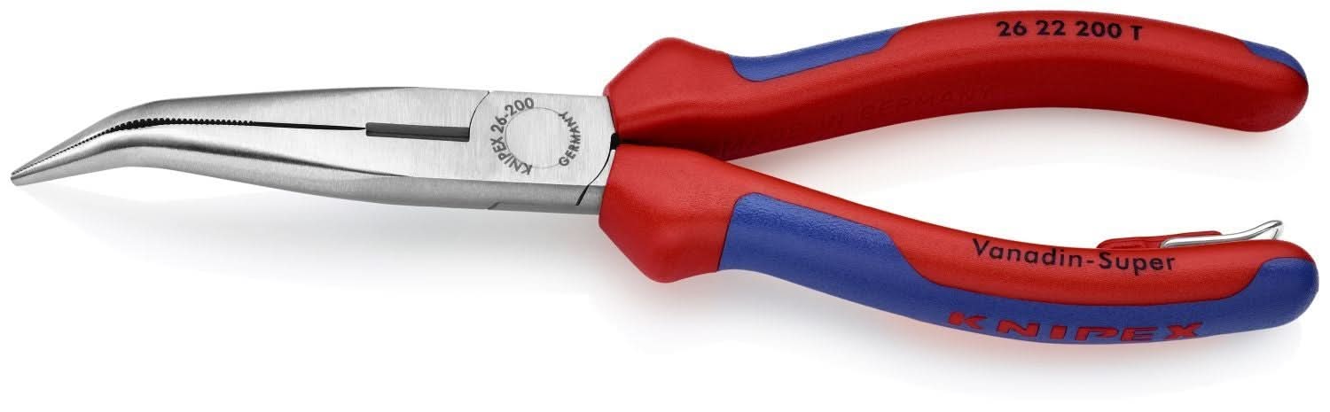 Knipex 26 22 200 T BKA Long Nose 40&deg; Angled Pliers with Cutter-Tethered Attachment - Image 2