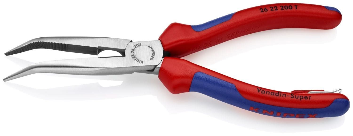 Knipex 26 22 200 T BKA Long Nose 40&deg; Angled Pliers with Cutter-Tethered Attachment - Image 3