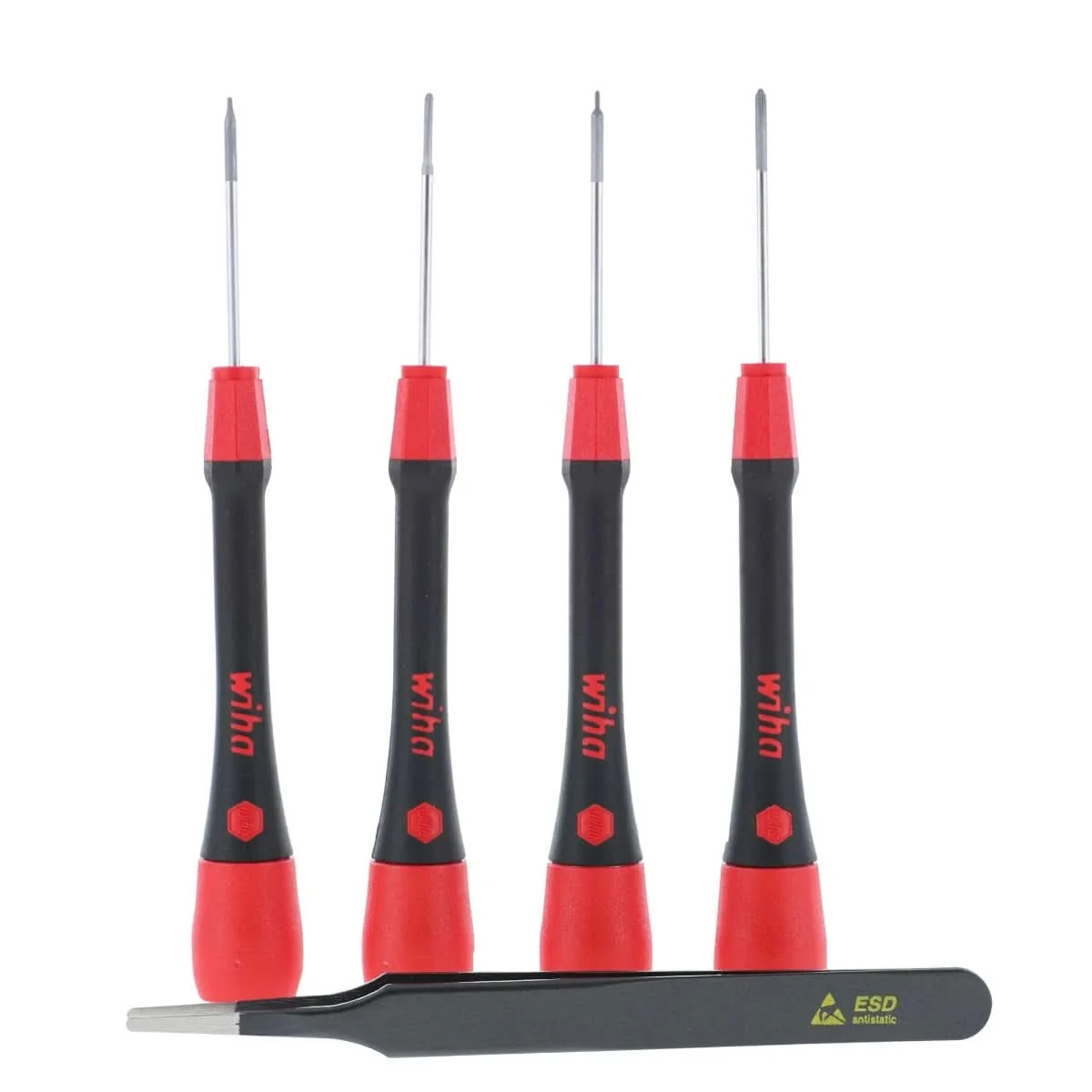 Wiha 26196 5-Piece PicoFinish Precision Screwdriver & Tweezers Smartphone Technician Set - Image 1