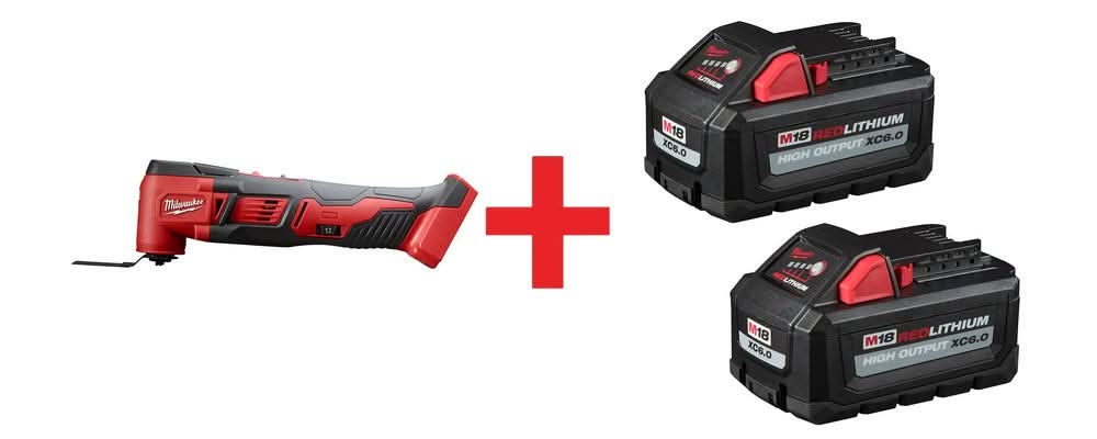 Milwaukee M18 Multi-Tool with M18 REDLITHIUM HIGH OUTPUT XC 6.0Ah Battery 2-Pack - Image 2